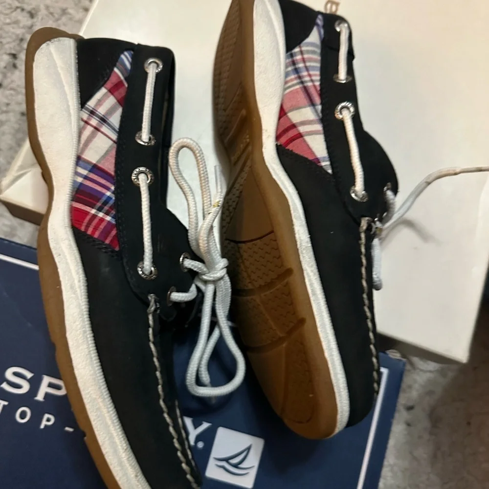 Sperry Top-Sider with Plaid Accents - Intrepid Navy / RWB Plaid Size 6 1/2 M - Picture 6 of 9